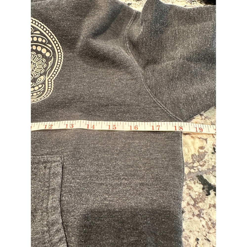 Obey Womens Sugar Skull Hoodie Charcoal Gray Heather Graphic Sweatshirt Small - Picture 6 of 7
